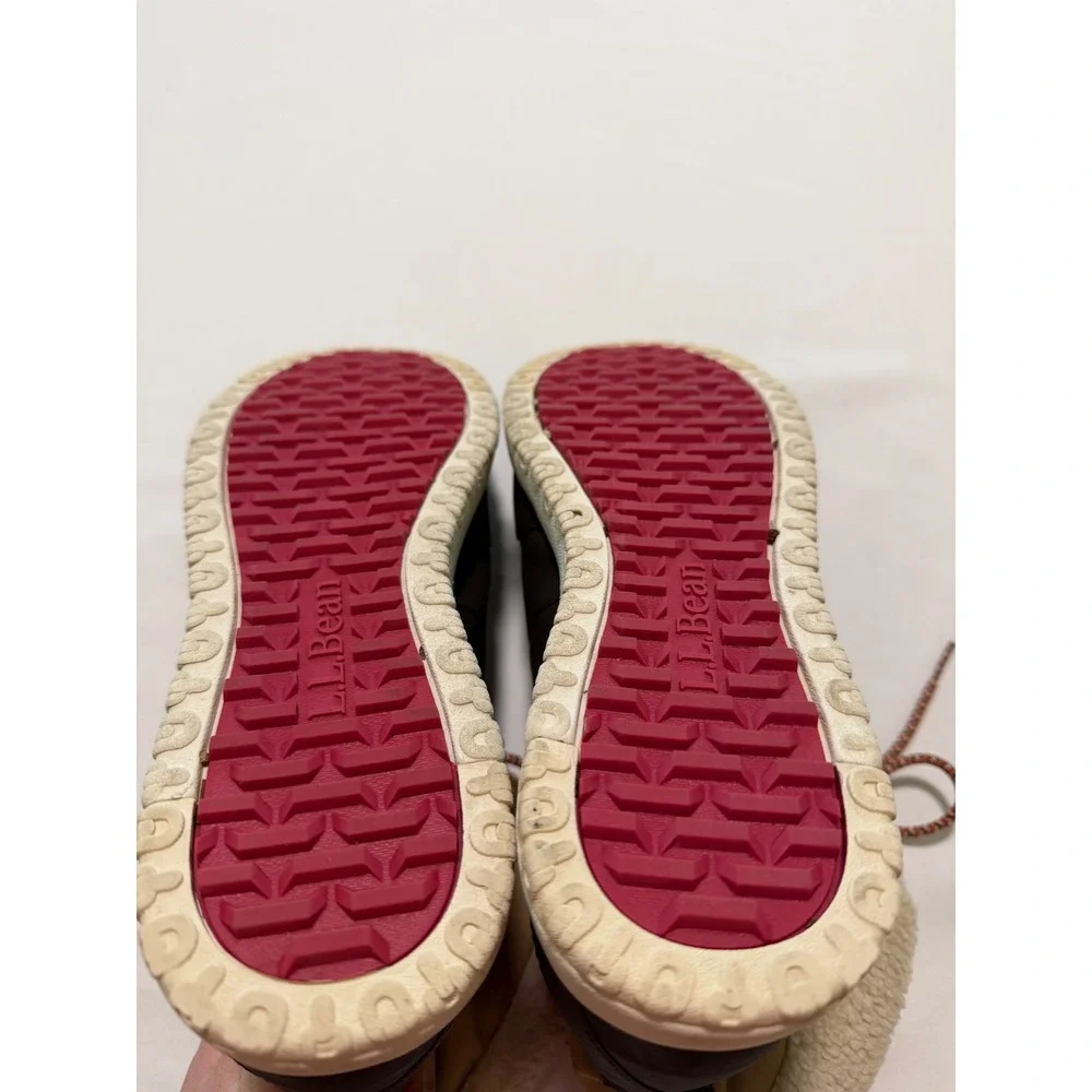 LL Bean Ultrasoft Insulated Winter Boots Brown Tan Pink 504631 Womens 9.5 M
